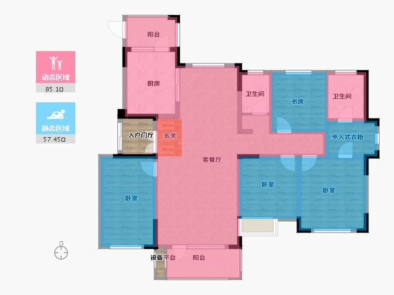 山东省-青岛市-和达璟城紫御-132.00-户型库-动静分区