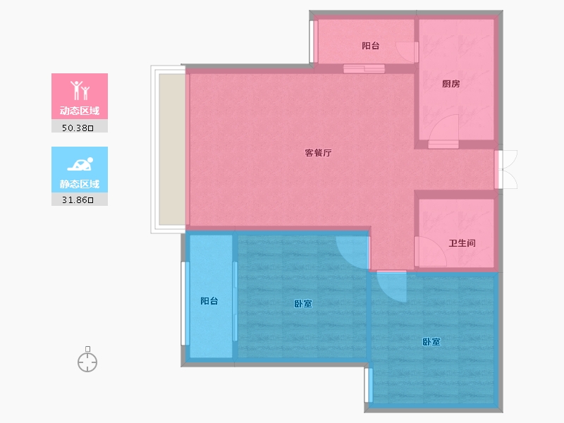 宁夏回族自治区-银川市-众一福景苑-74.00-户型库-动静分区