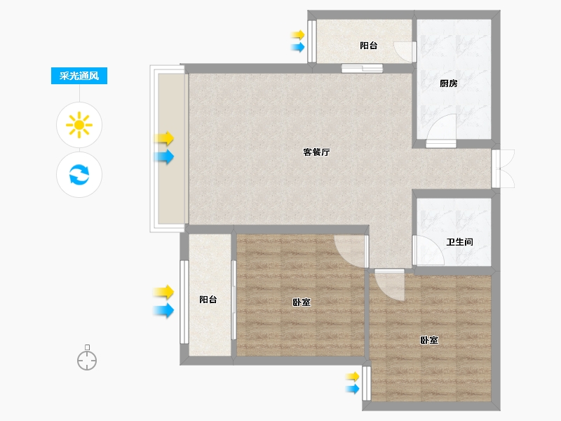 宁夏回族自治区-银川市-众一福景苑-74.00-户型库-采光通风