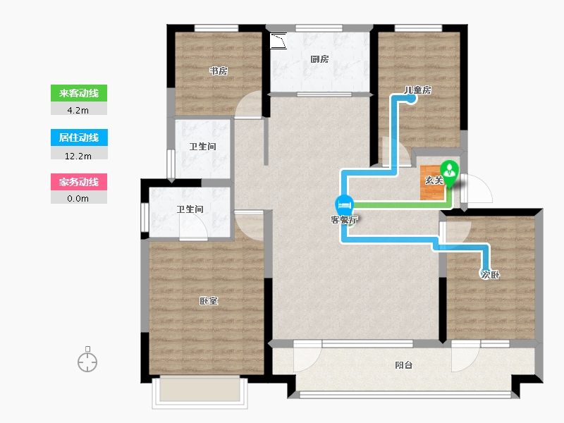 山东省-烟台市-世茂揽樾-114.01-户型库-动静线