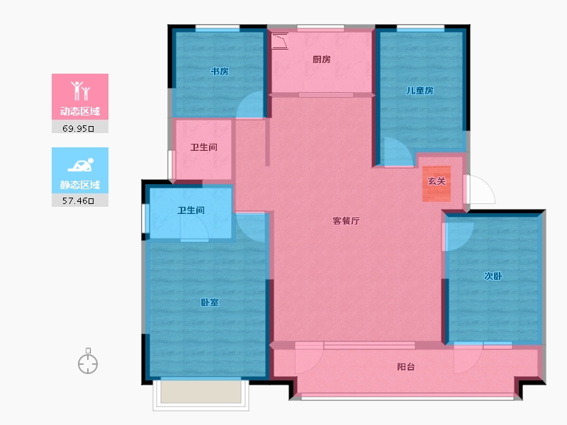 山东省-烟台市-世茂揽樾-114.01-户型库-动静分区