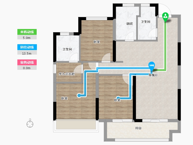 浙江省-嘉兴市-万科环萃园-88.00-户型库-动静线