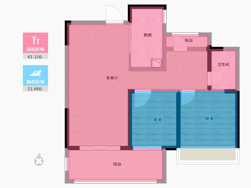 河南省-郑州市-融侨美域-75.00-户型库-动静分区