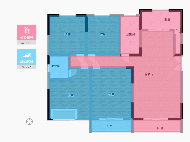 河南省-郑州市-威龙中心城-125.51-户型库-动静分区