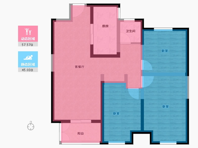 河南省-新乡市-禹洲嘉誉公元-91.25-户型库-动静分区