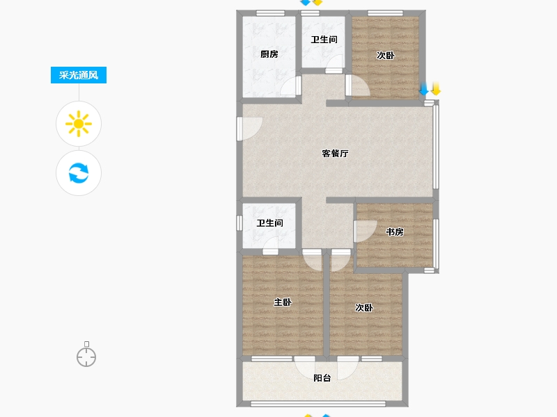 山东省-青岛市-华新园东宸府-109.00-户型库-采光通风