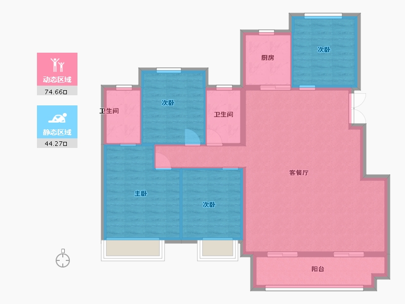 安徽省-蚌埠市-阳光城·麓山悦-108.00-户型库-动静分区