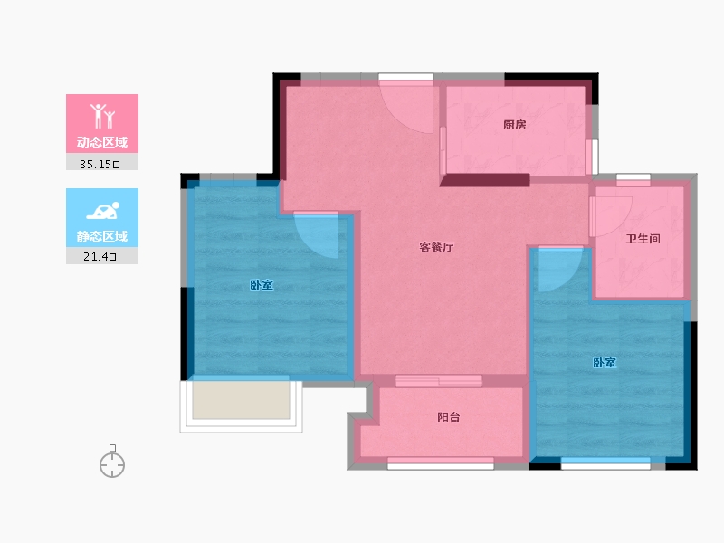 浙江省-嘉兴市-鸿翔龙悦湾-50.00-户型库-动静分区