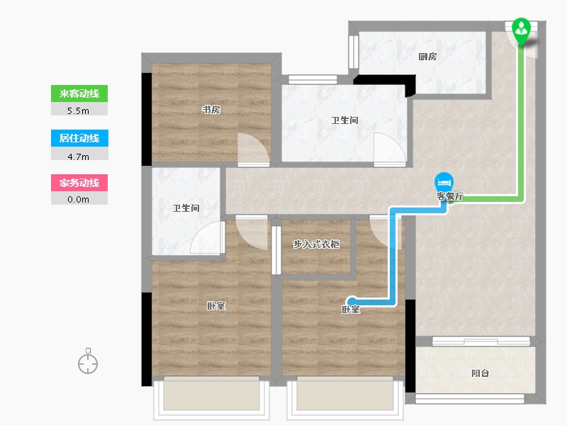 浙江省-杭州市-佳源优樾-71.04-户型库-动静线