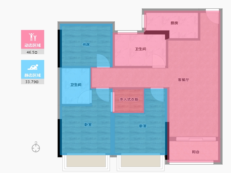 浙江省-杭州市-佳源优樾-71.04-户型库-动静分区