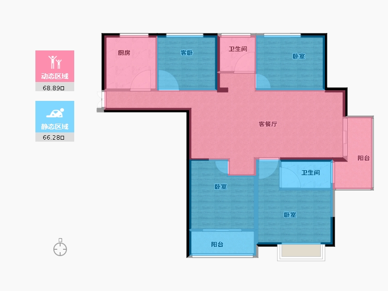 河南省-洛阳市-恒生光合城住宅-123.00-户型库-动静分区