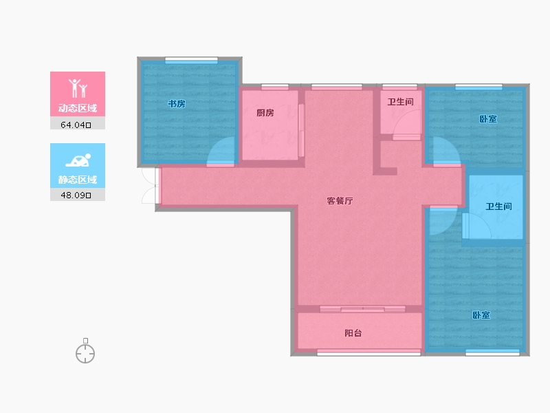 河南省-洛阳市-丽都名邸-99.79-户型库-动静分区