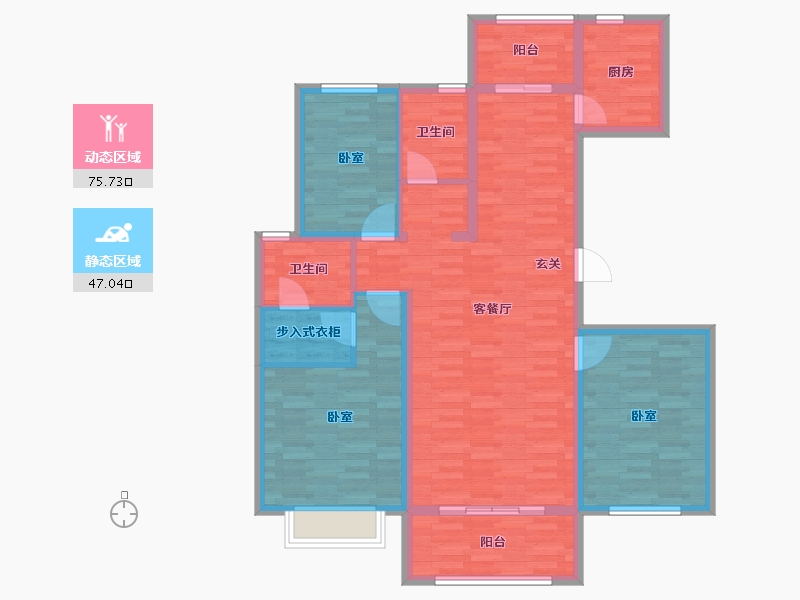 山东省-青岛市-海尔地产 海逸公馆-110.16-户型库-动静分区