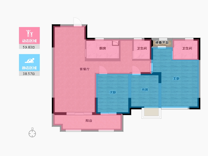 安徽省-蚌埠市-蚌埠淮上万达广场-88.00-户型库-动静分区