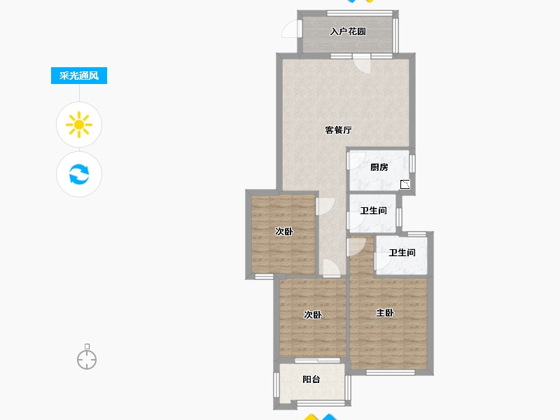 福建省-福州市-宏江翡翠湾-90.00-户型库-采光通风