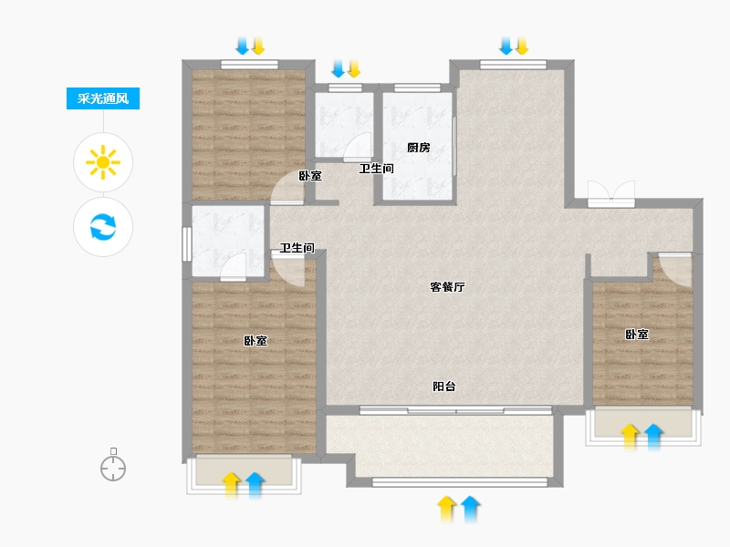 山东省-临沂市-房源·西岸公园-118.00-户型库-采光通风