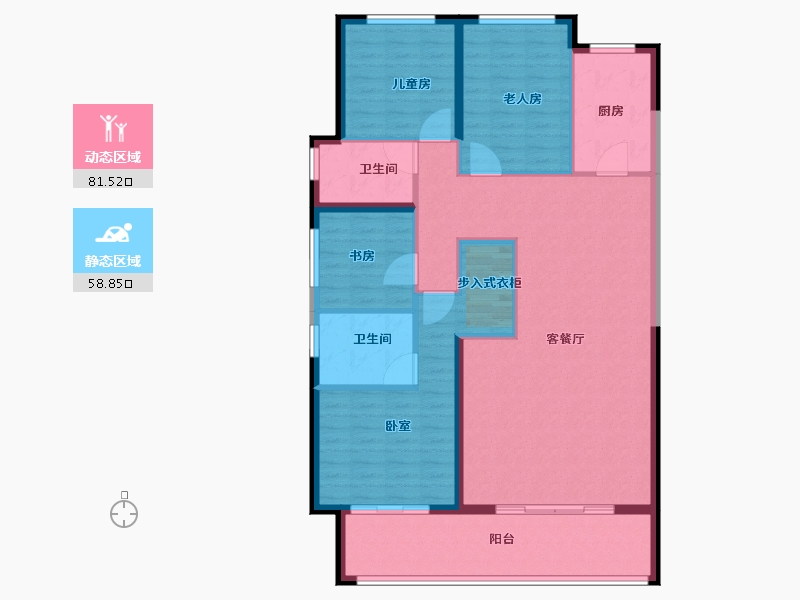 河南省-郑州市-正弘·青云筑-128.00-户型库-动静分区