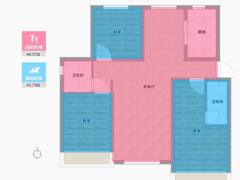 山东省-聊城市-民生·光岳壹號院-81.29-户型库-动静分区