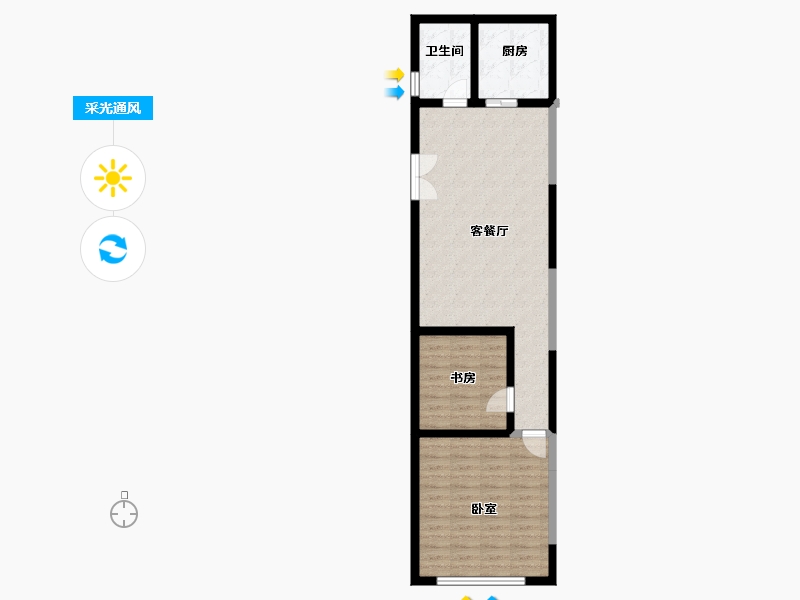 安徽省-黄山市-黄山颐高广场（空中书院）-68.75-户型库-采光通风