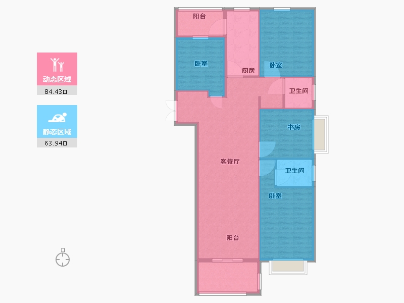 河南省-郑州市-啟福城-136.21-户型库-动静分区