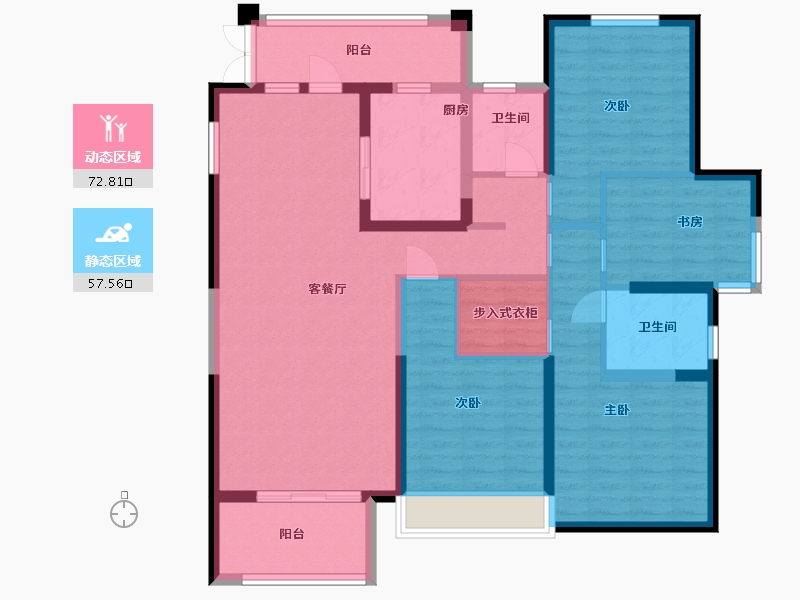 安徽省-蚌埠市-鹏欣·天珑天玥-115.96-户型库-动静分区