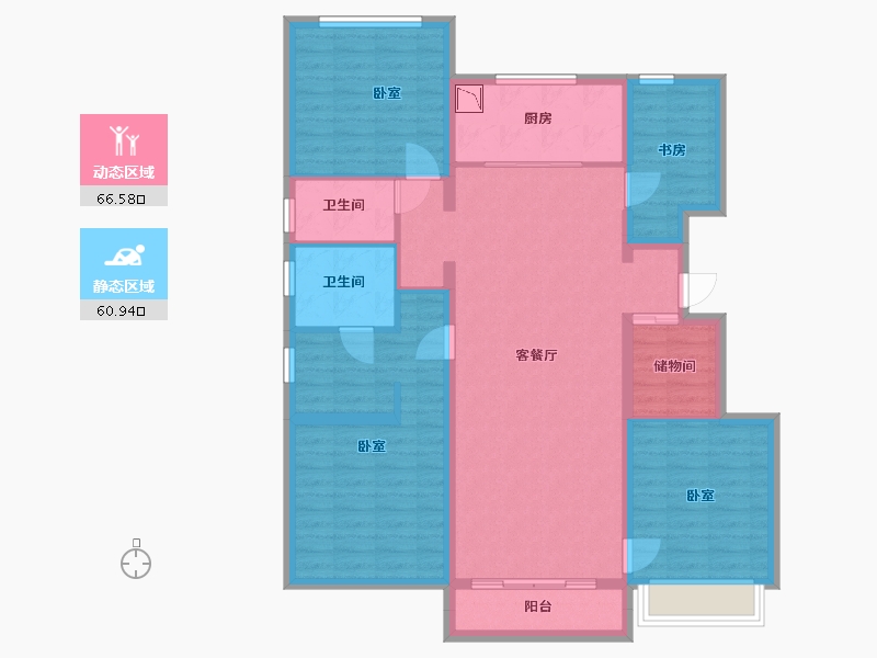 河南省-郑州市-融创城开瓏府-114.00-户型库-动静分区