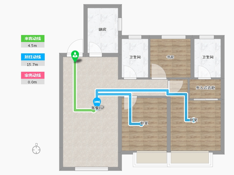 山东省-聊城市-民生·光岳壹號院-82.00-户型库-动静线