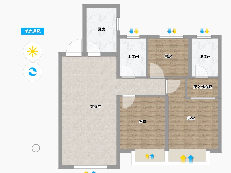 山东省-聊城市-民生·光岳壹號院-82.00-户型库-采光通风