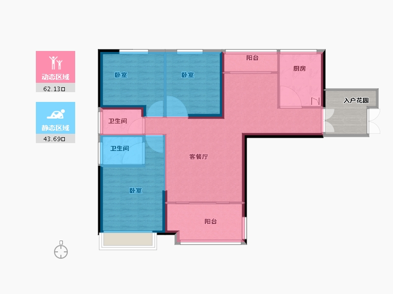 河南省-洛阳市-恒生光合城住宅-102.00-户型库-动静分区