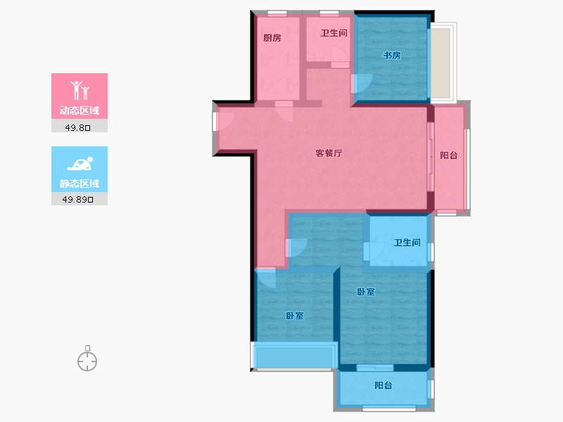 河南省-郑州市-中海锦城-86.99-户型库-动静分区