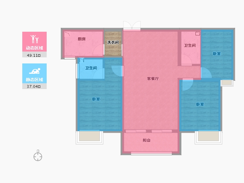 河南省-洛阳市-丽都名邸-78.93-户型库-动静分区