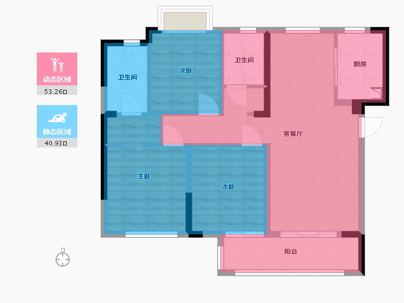 福建省-福州市-公园左岸-84.00-户型库-动静分区