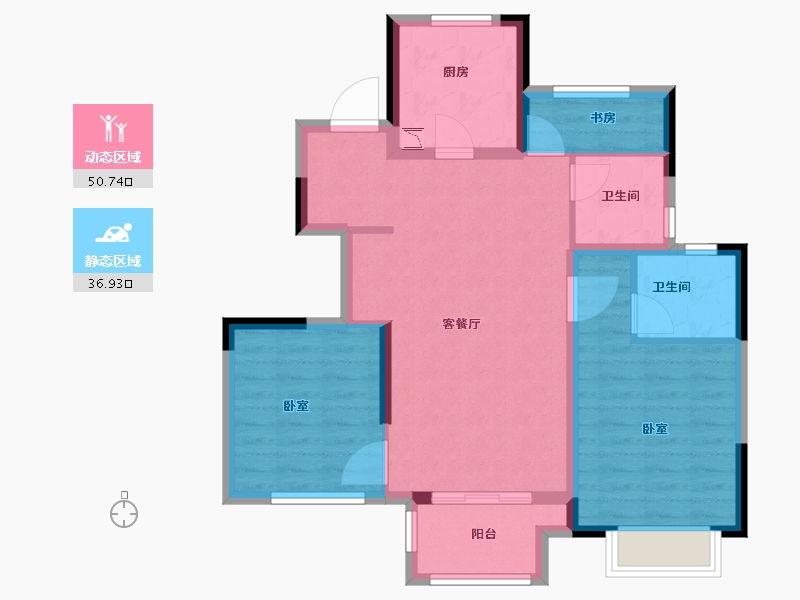 浙江省-绍兴市-新城棠樾-78.00-户型库-动静分区