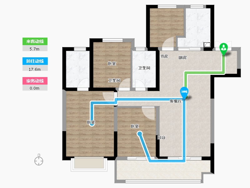 江苏省-无锡市-红豆天一华府-106.00-户型库-动静线