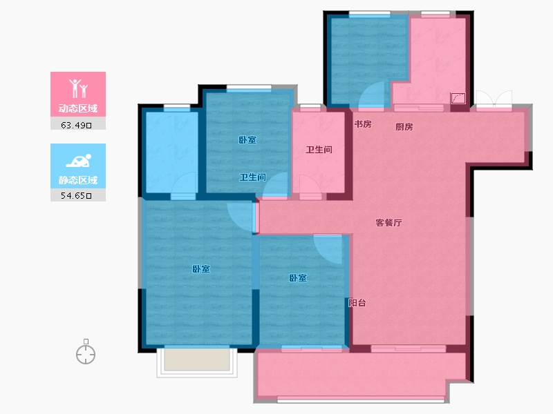 江苏省-无锡市-红豆天一华府-106.00-户型库-动静分区