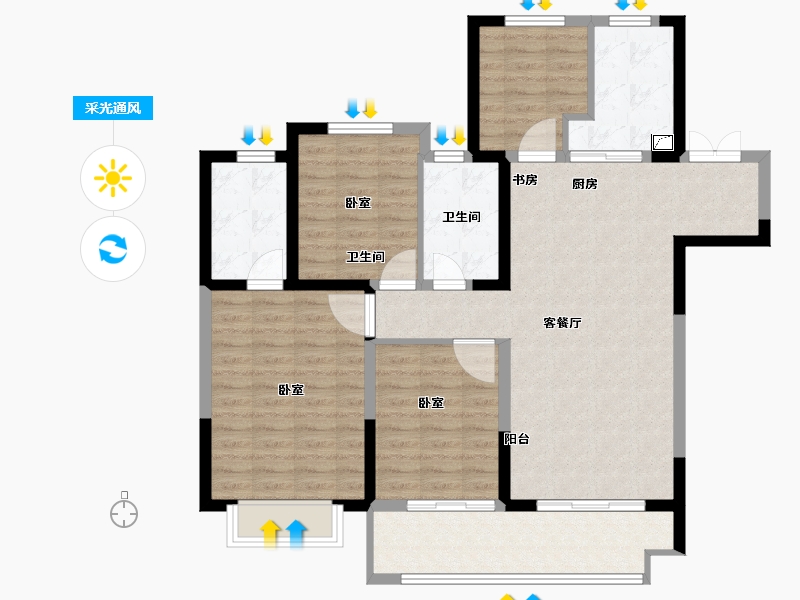 江苏省-无锡市-红豆天一华府-106.00-户型库-采光通风