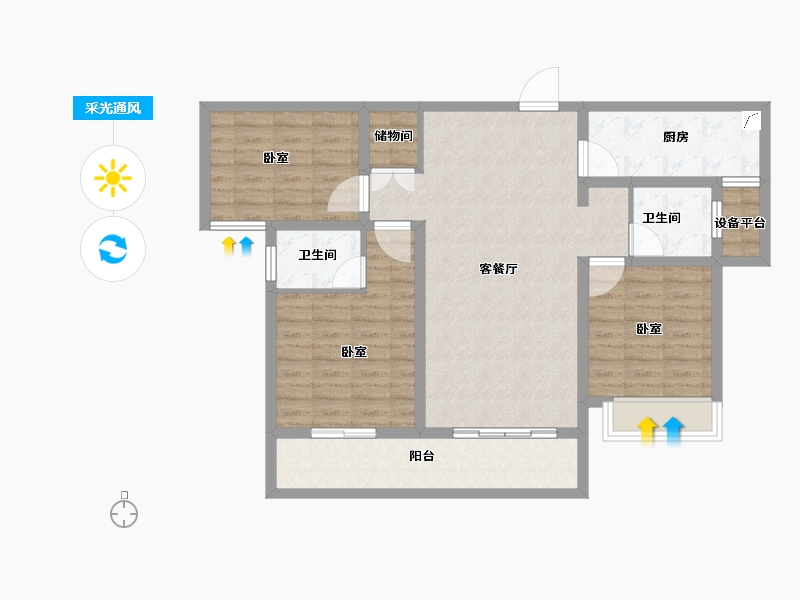 河南省-洛阳市-中浩德山水文苑-94.03-户型库-采光通风