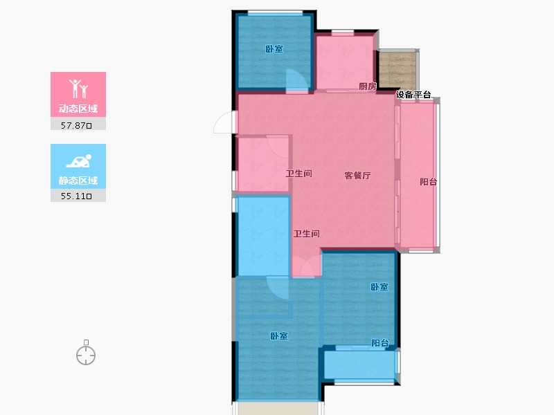 浙江省-绍兴市-中国铁建花语江南-105.01-户型库-动静分区