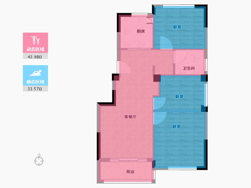 浙江省-嘉兴市-万城翡翠名邸-70.00-户型库-动静分区