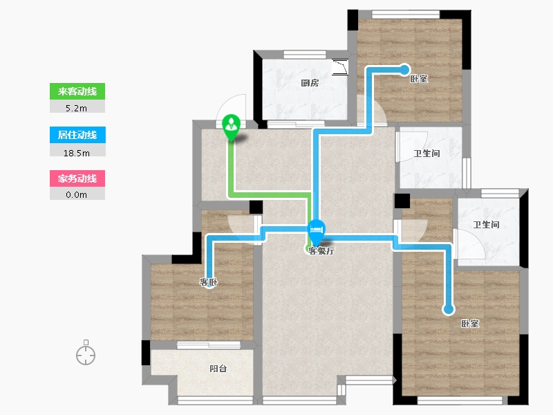 浙江省-嘉兴市-万城翡翠名邸-78.00-户型库-动静线