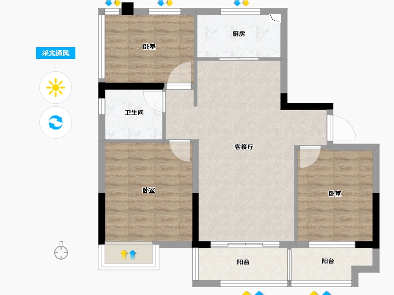 安徽省-合肥市-高速时代首府-78.00-户型库-采光通风