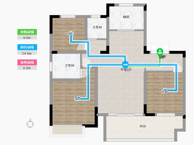 安徽省-蚌埠市-妙景天成-100.80-户型库-动静线