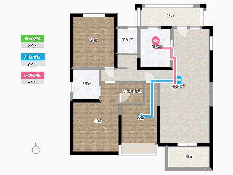 安徽省-蚌埠市-鹏欣·天珑天玥-106.32-户型库-动静线