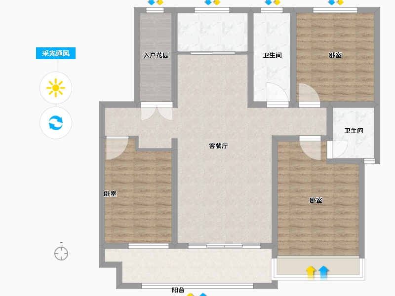 山东省-聊城市-壹号院-115.01-户型库-采光通风