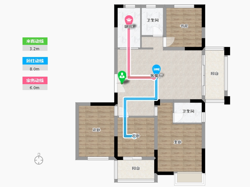 安徽省-蚌埠市-润石·公园悦府-104.93-户型库-动静线