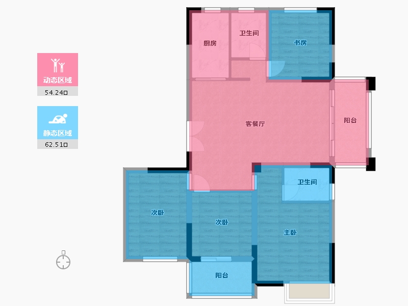 安徽省-蚌埠市-润石·公园悦府-104.93-户型库-动静分区