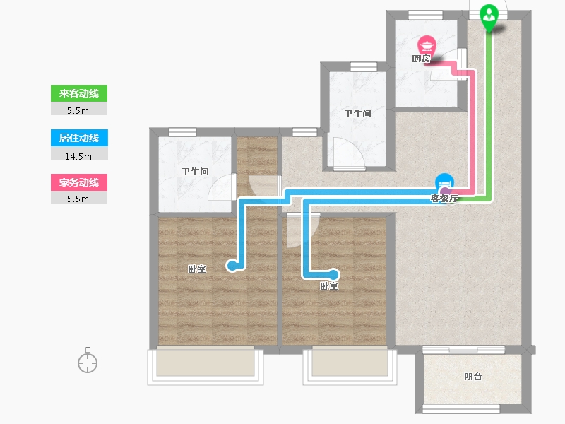 浙江省-绍兴市-中天观樾诚品-70.99-户型库-动静线