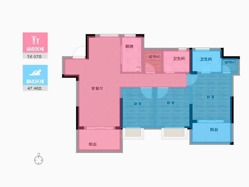 安徽省-合肥市-高速时代首府-91.98-户型库-动静分区