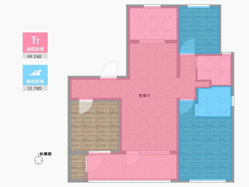 山东省-青岛市-青岛保利大国璟-102.00-户型库-动静分区