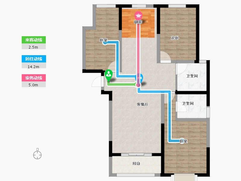 河南省-新乡市-禹洲嘉誉公元-103.88-户型库-动静线